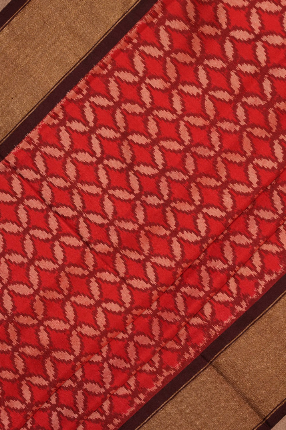 Image of Pochampally Ikat Silk Red Saree